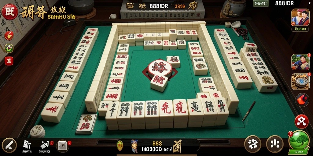 Tampilan menarik dari 888IDR saat bermain Mahjong.