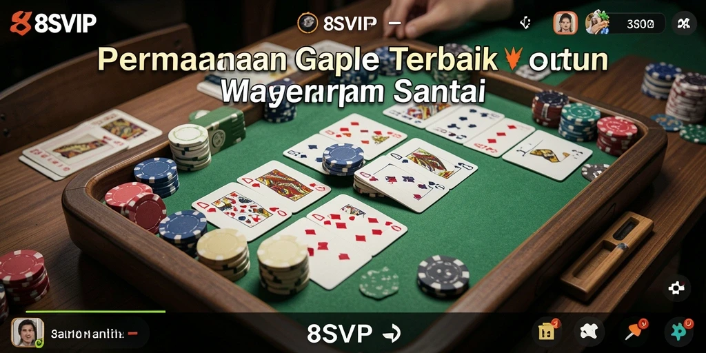 Menampilkan gameplay seru Gaple di 8SVIP dengan tampilan yang menarik.