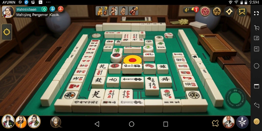 Tangkapan layar AYUWIN menampilkan gameplay Mahjong yang menarik dan antarmuka yang bersih.