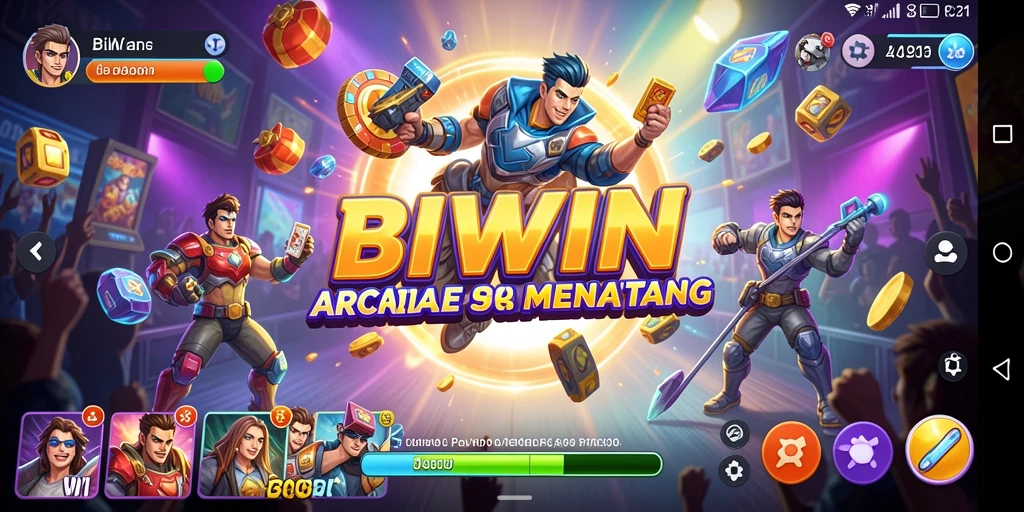 Screenshot utama BIWIN menampilkan aksi gameplay seru dan menantang.