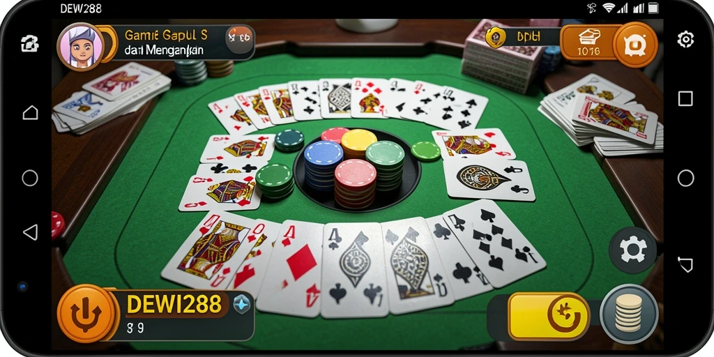 Tampilan gameplay seru DEWI288 saat bermain Gaple.