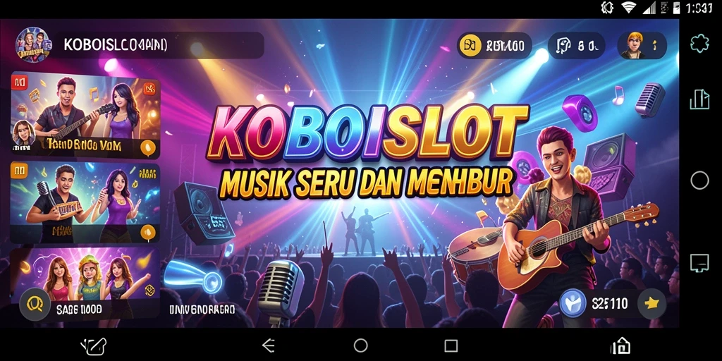 Tampilan gameplay KOBOISLOT yang menarik dengan berbagai lagu.
