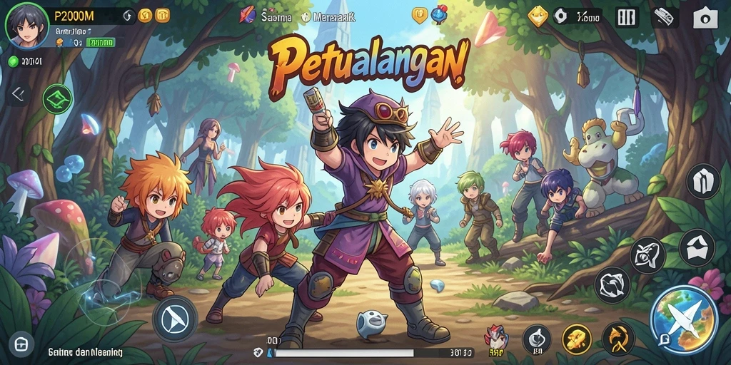 Tampilan gameplay menarik dari P200M dengan karakter Anime ikonik.